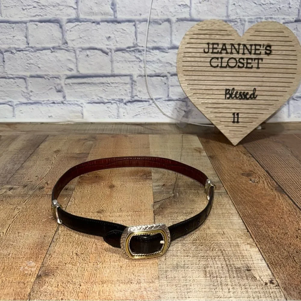 Genuine BRIGHTON Marcus Brown & Black Leather Reversible Belt Unisex Size ML/32